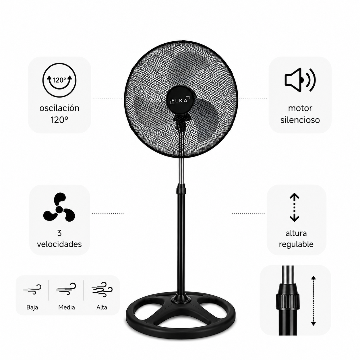 Ventilador de Pie 18” ELKA
